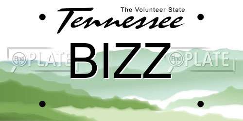 BIZZ Tennessee License Plate