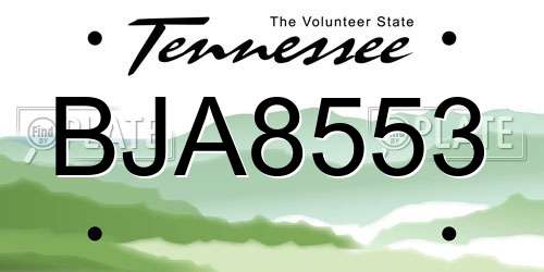 BJA8553 Tennessee License Plate