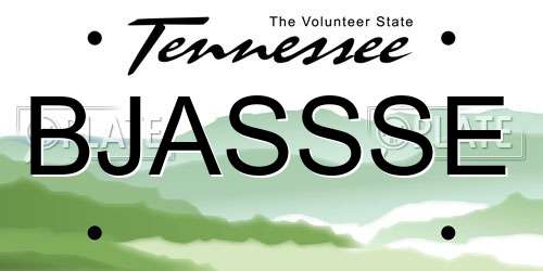 BJASSSE Tennessee License Plate