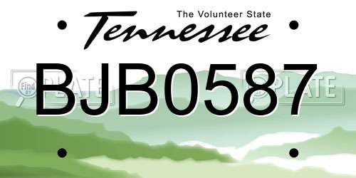 BJB0587 Tennessee License Plate