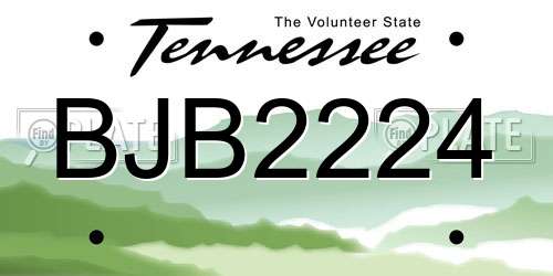 BJB2224 Tennessee License Plate