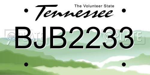 BJB2233 Tennessee License Plate