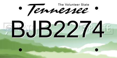 BJB2274 Tennessee License Plate