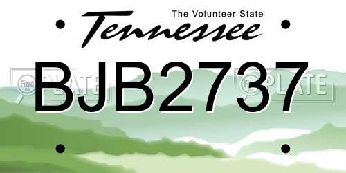 BJB2737 Tennessee License Plate