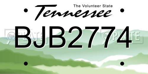 BJB2774 Tennessee License Plate
