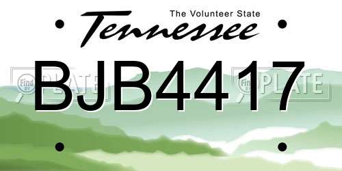 BJB4417 Tennessee License Plate