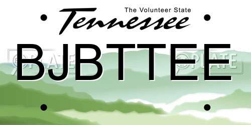 BJBTTEE Tennessee License Plate
