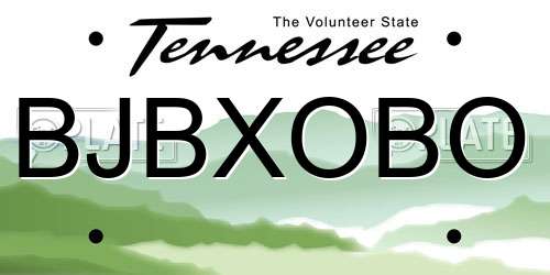 BJBXOBO Tennessee License Plate