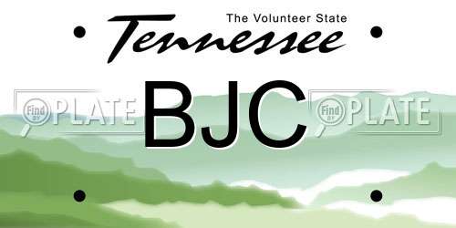 BJC Tennessee License Plate