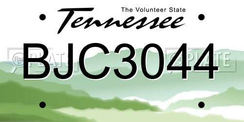 BJC3044 Tennessee License Plate