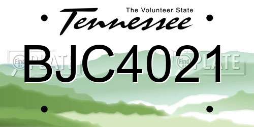 BJC4021 Tennessee License Plate