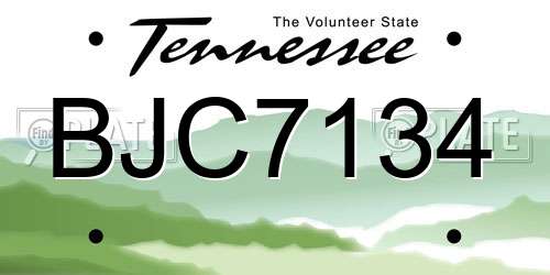 BJC7134 Tennessee License Plate