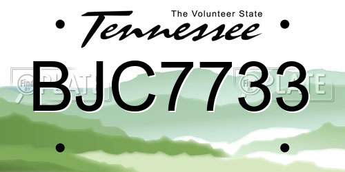 BJC7733 Tennessee License Plate