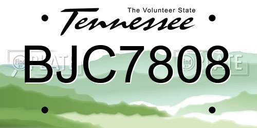 BJC7808 Tennessee License Plate