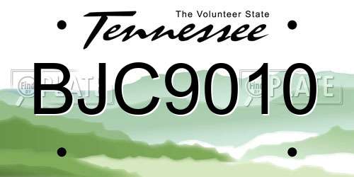 BJC9010 Tennessee License Plate