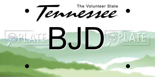 BJD Tennessee License Plate
