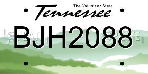 BJH2088 Tennessee License Plate