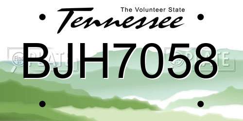 BJH7058 Tennessee License Plate
