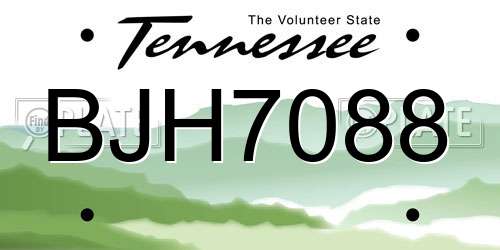 BJH7088 Tennessee License Plate