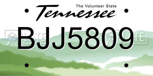 BJJ5809 Tennessee License Plate