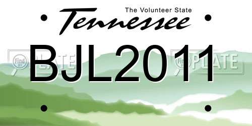 BJL2011 Tennessee License Plate