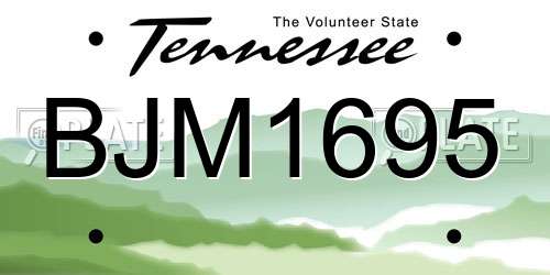 BJM1695 Tennessee License Plate
