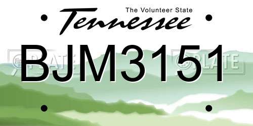 BJM3151 Tennessee License Plate