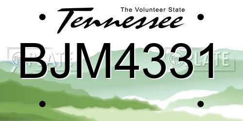 BJM4331 Tennessee License Plate