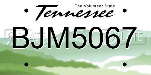 BJM5067 Tennessee License Plate