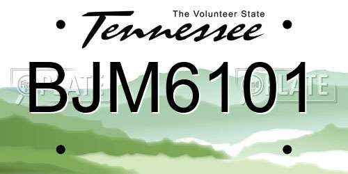 BJM6101 Tennessee License Plate