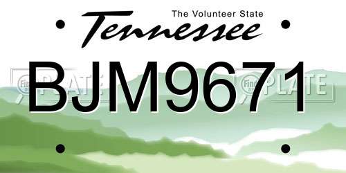 BJM9671 Tennessee License Plate