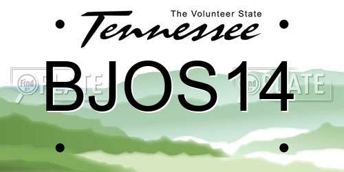 BJOS14 Tennessee License Plate