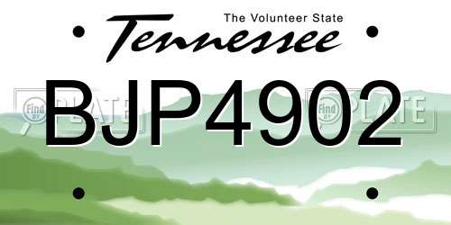 BJP4902 Tennessee License Plate
