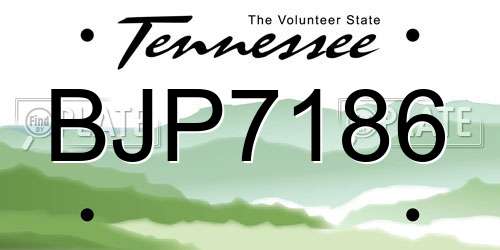 BJP7186 Tennessee License Plate