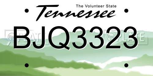BJQ3323 Tennessee License Plate