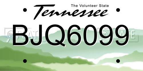 BJQ6099 Tennessee License Plate