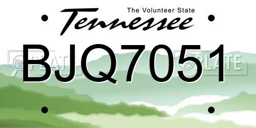 BJQ7051 Tennessee License Plate
