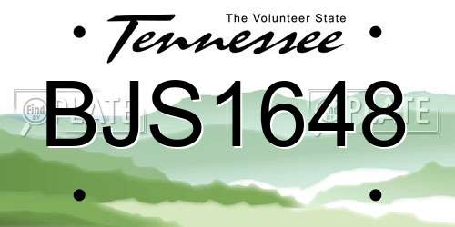 BJS1648 Tennessee License Plate