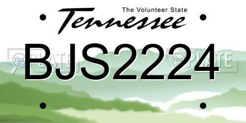 BJS2224 Tennessee License Plate