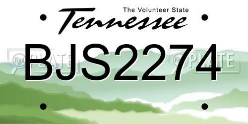 BJS2274 Tennessee License Plate