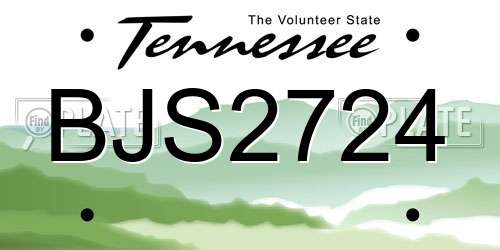 BJS2724 Tennessee License Plate