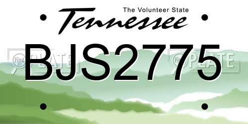 BJS2775 Tennessee License Plate