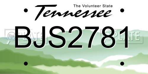 BJS2781 Tennessee License Plate