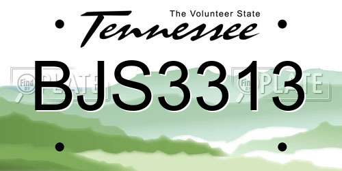 BJS3313 Tennessee License Plate