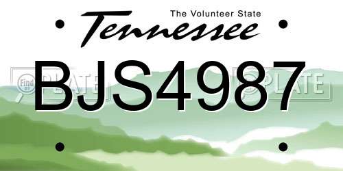 BJS4987 Tennessee License Plate