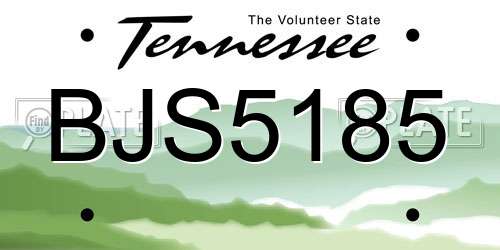 BJS5185 Tennessee License Plate
