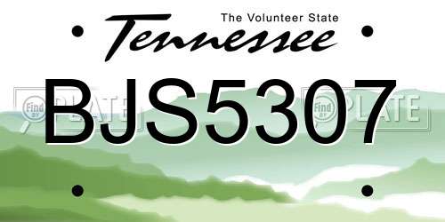 BJS5307 Tennessee License Plate
