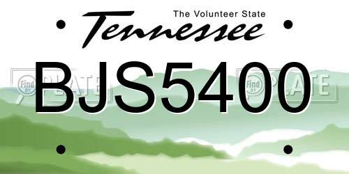 BJS5400 Tennessee License Plate