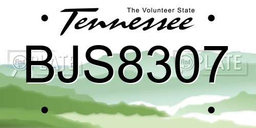 BJS8307 Tennessee License Plate