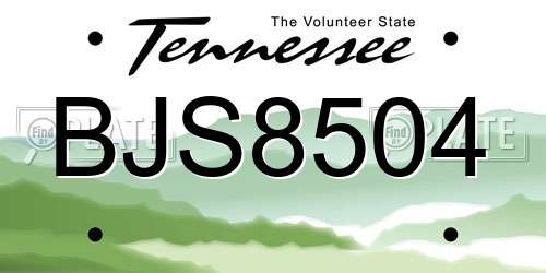 BJS8504 Tennessee License Plate